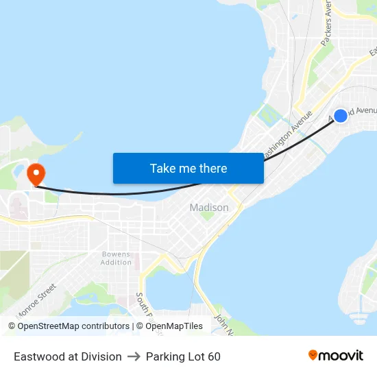 Eastwood at Division to Parking Lot 60 map