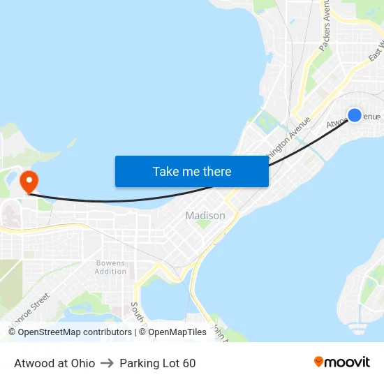Atwood at Ohio to Parking Lot 60 map