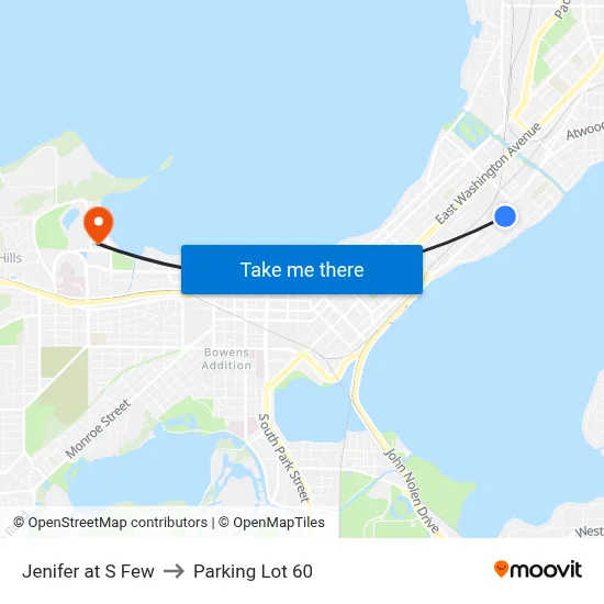 Jenifer at S Few to Parking Lot 60 map