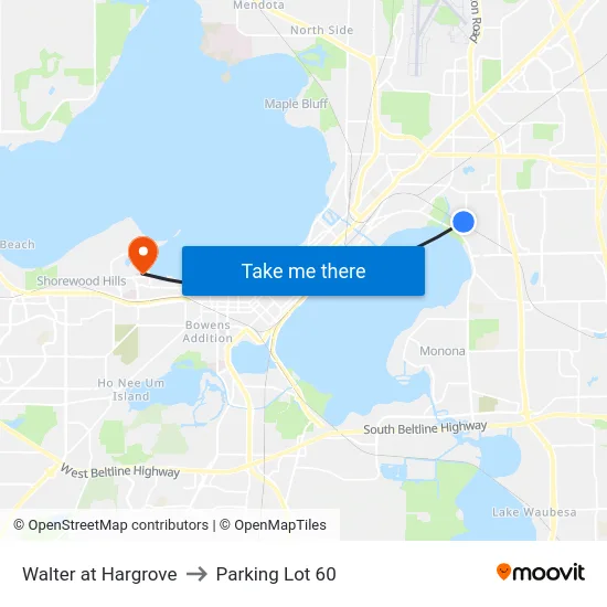 Walter at Hargrove to Parking Lot 60 map