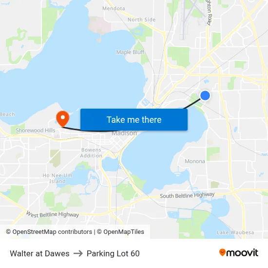 Walter at Dawes to Parking Lot 60 map