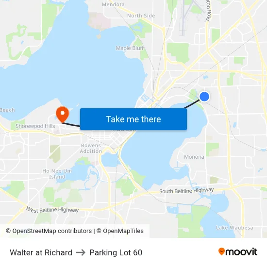 Walter at Richard to Parking Lot 60 map