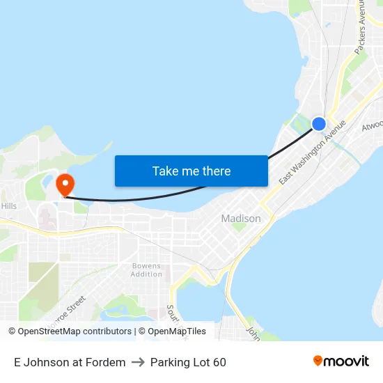 E Johnson at Fordem to Parking Lot 60 map