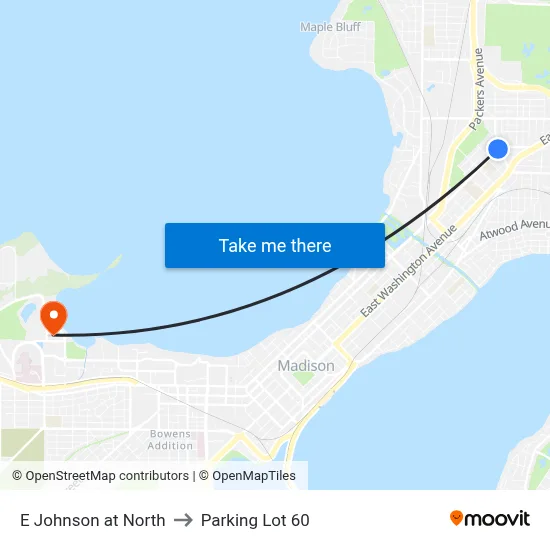 E Johnson at North to Parking Lot 60 map
