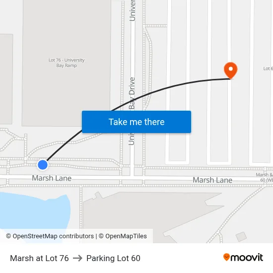 Marsh at Lot 76 to Parking Lot 60 map