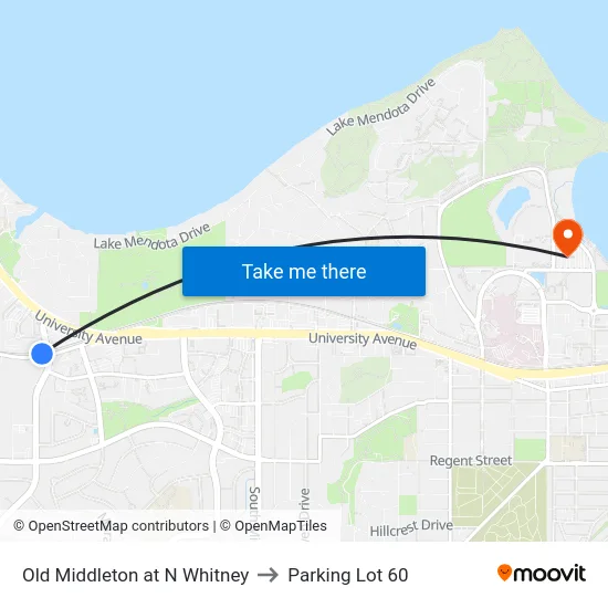 Old Middleton at N Whitney to Parking Lot 60 map