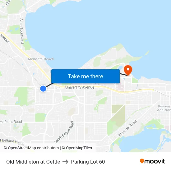 Old Middleton at Gettle to Parking Lot 60 map
