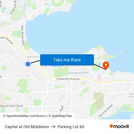 Capital at Old Middleton to Parking Lot 60 map