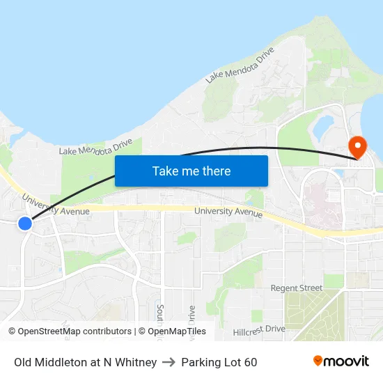 Old Middleton at N Whitney to Parking Lot 60 map