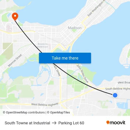 South Towne at Industrial to Parking Lot 60 map