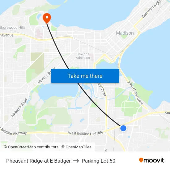 Pheasant Ridge at E Badger to Parking Lot 60 map