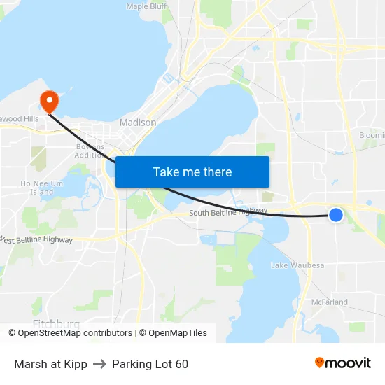 Marsh at Kipp to Parking Lot 60 map