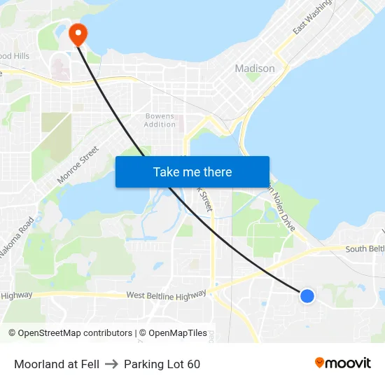Moorland at Fell to Parking Lot 60 map