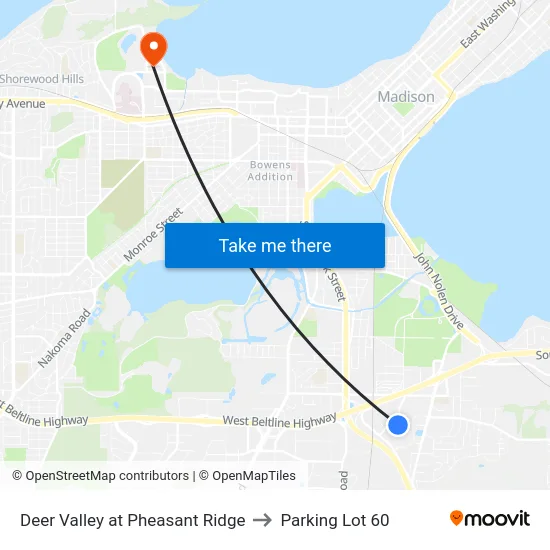 Deer Valley at Pheasant Ridge to Parking Lot 60 map