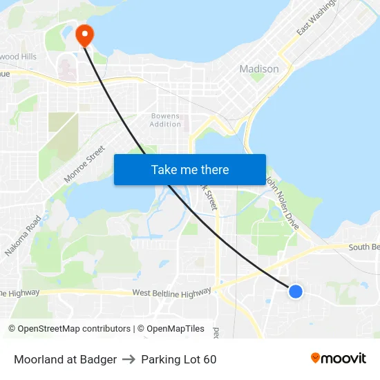 Moorland at Badger to Parking Lot 60 map