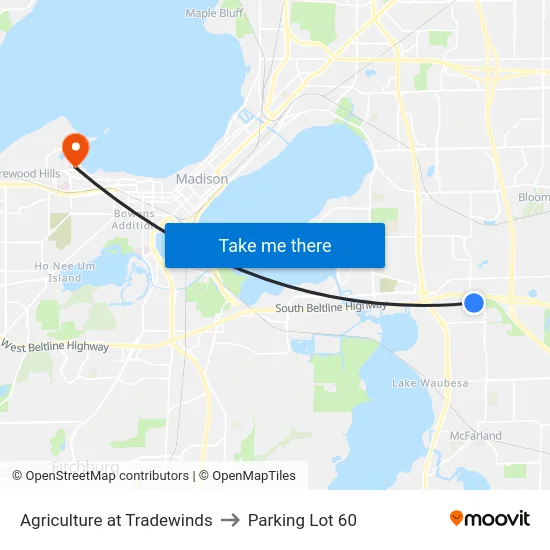 Agriculture at Tradewinds to Parking Lot 60 map