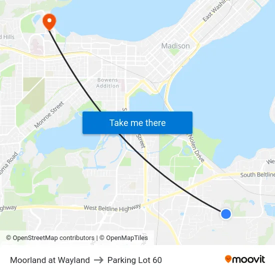 Moorland at Wayland to Parking Lot 60 map