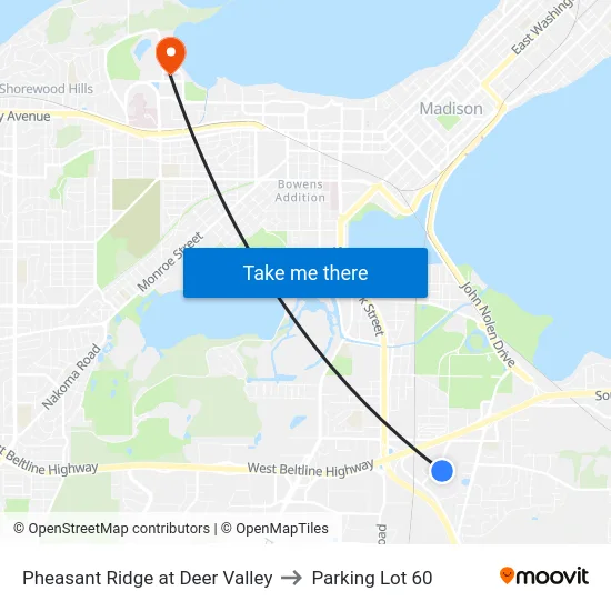 Pheasant Ridge at Deer Valley to Parking Lot 60 map