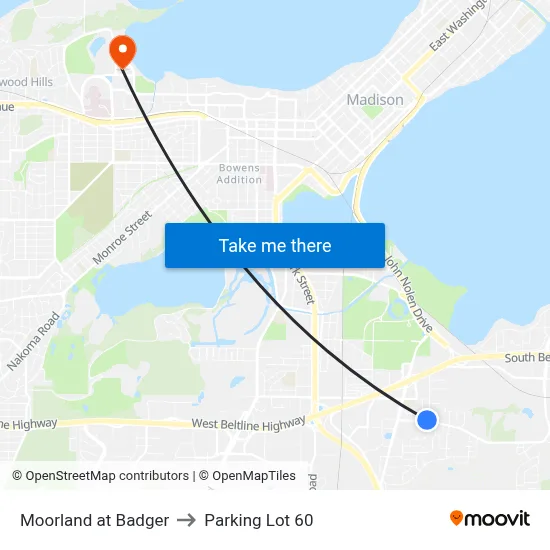 Moorland at Badger to Parking Lot 60 map