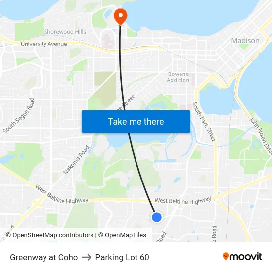 Greenway at Coho to Parking Lot 60 map