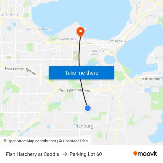 Fish Hatchery at Caddis to Parking Lot 60 map