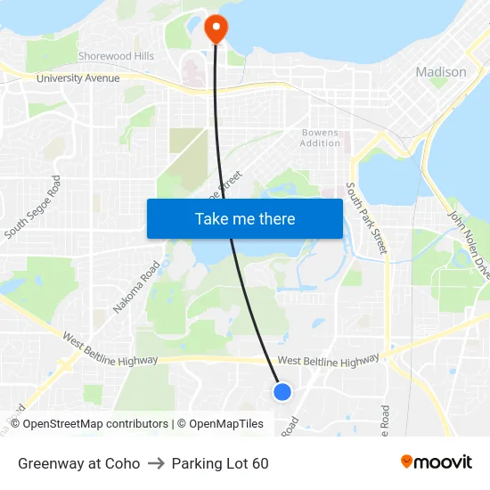 Greenway at Coho to Parking Lot 60 map