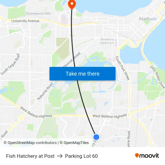 Fish Hatchery at Post to Parking Lot 60 map