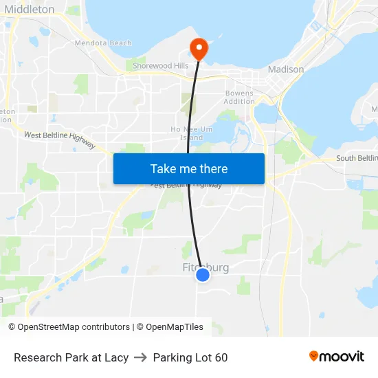 Research Park at Lacy to Parking Lot 60 map