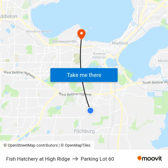 Fish Hatchery at High Ridge to Parking Lot 60 map