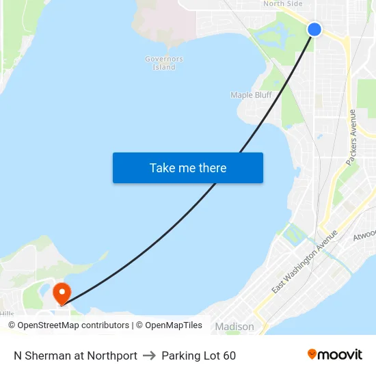 N Sherman at Northport to Parking Lot 60 map