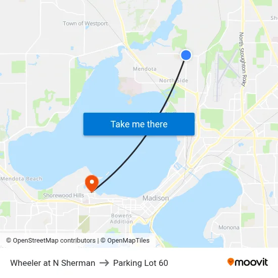 Wheeler at N Sherman to Parking Lot 60 map