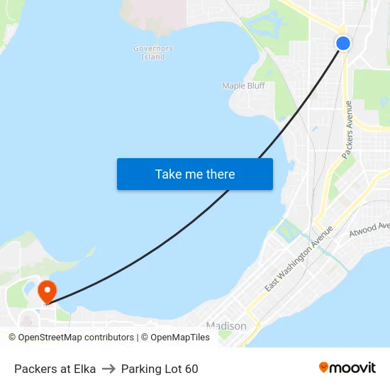 Packers at Elka to Parking Lot 60 map