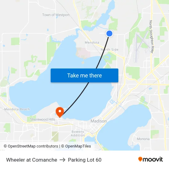 Wheeler at Comanche to Parking Lot 60 map
