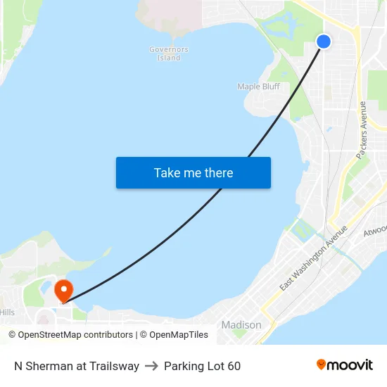 N Sherman at Trailsway to Parking Lot 60 map