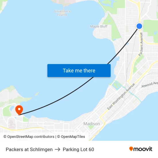 Packers at Schlimgen to Parking Lot 60 map