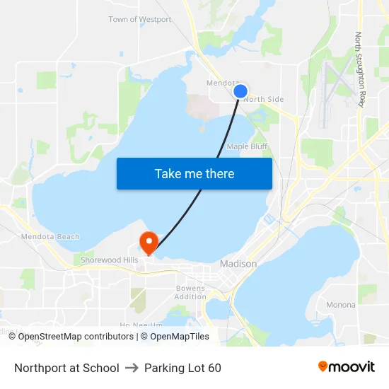 Northport at School to Parking Lot 60 map