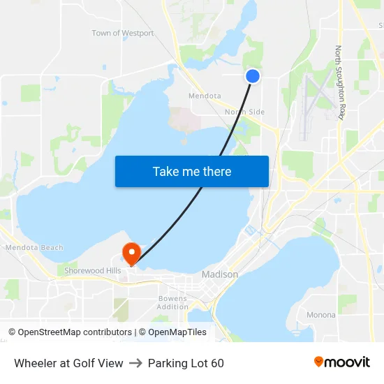 Wheeler at Golf View to Parking Lot 60 map