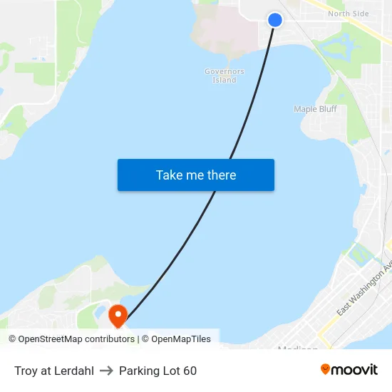 Troy at Lerdahl to Parking Lot 60 map