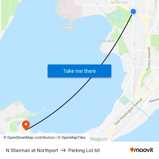 N Sherman at Northport to Parking Lot 60 map