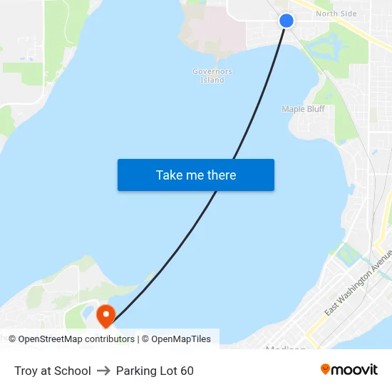 Troy at School to Parking Lot 60 map