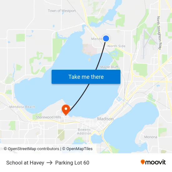 School at Havey to Parking Lot 60 map
