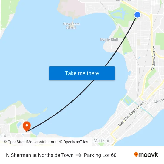 N Sherman at Northside Town to Parking Lot 60 map
