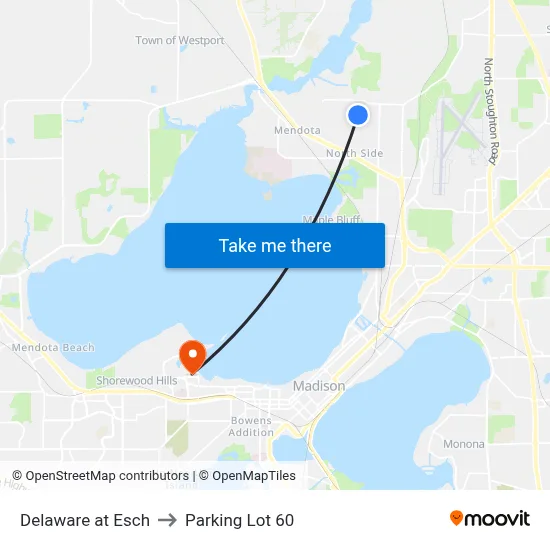 Delaware at Esch to Parking Lot 60 map