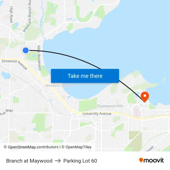 Branch at Maywood to Parking Lot 60 map