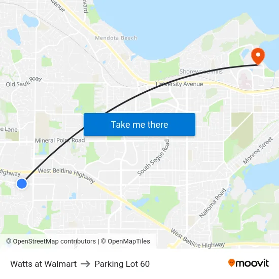 Watts at Walmart to Parking Lot 60 map