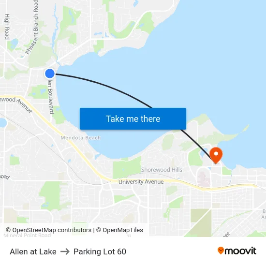 Allen at Lake to Parking Lot 60 map