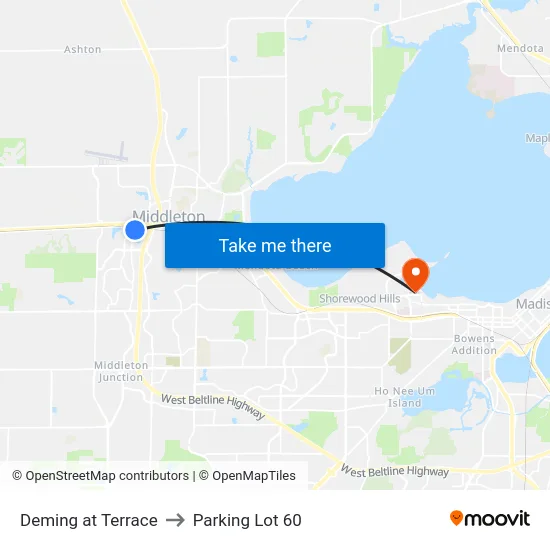 Deming at Terrace to Parking Lot 60 map