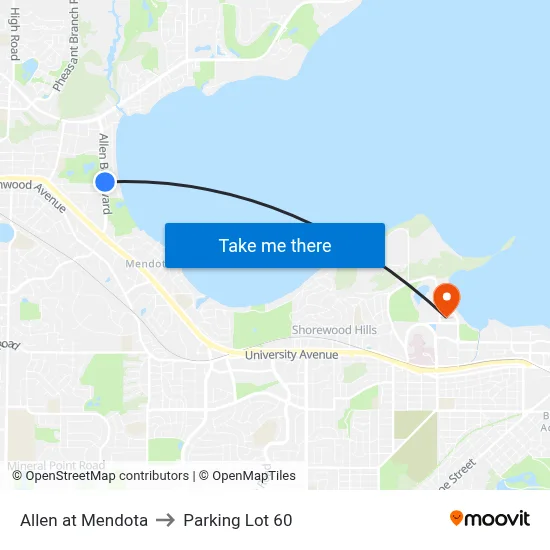 Allen at Mendota to Parking Lot 60 map
