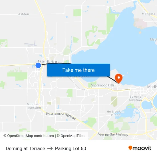 Deming at Terrace to Parking Lot 60 map