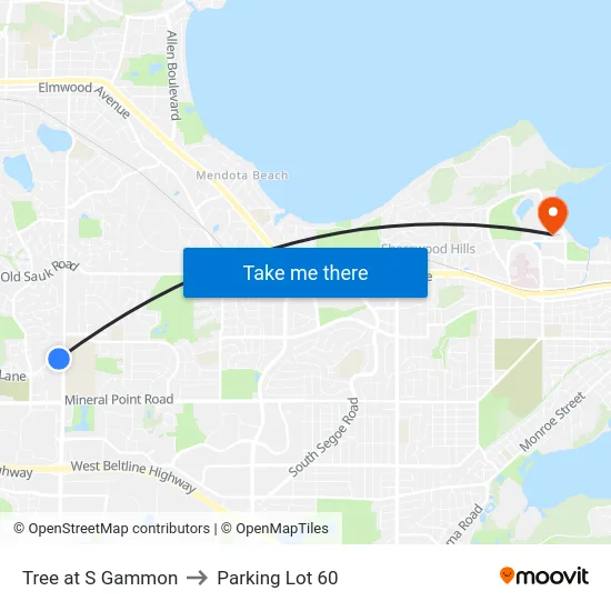 Tree at S Gammon to Parking Lot 60 map